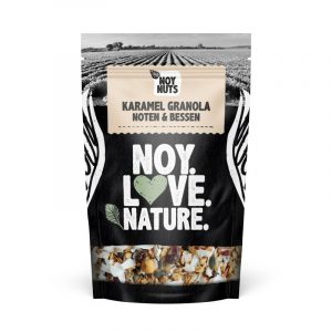 Karamel granola noten en bessen